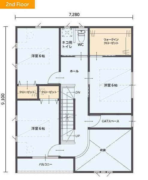 2000万円桧家住宅間取り2階