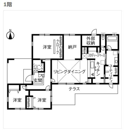 3000万円ヤマダホームズ間取り1階