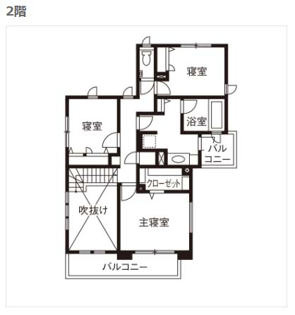 4000万円三井ホーム間取り2階