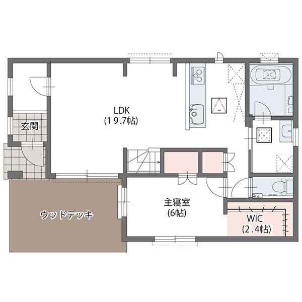 ローコスト住宅吹き抜けアエラホーム間取り1階