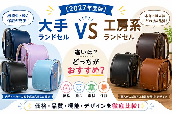 【2027】大手ランドセルと工房系の違いを比較|どっちがおすすめ?