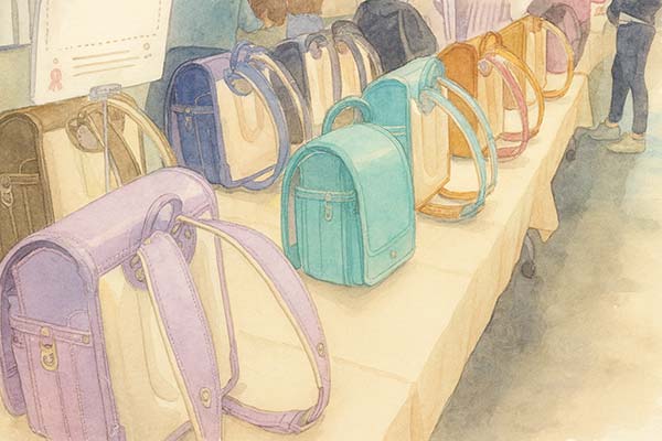 中村鞄のランドセル展示会の様子