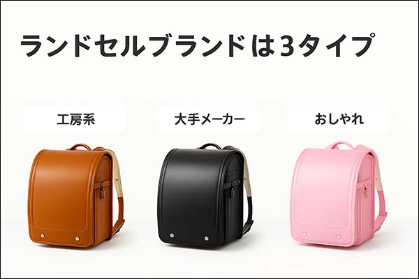 ランドセルブランド3タイプ