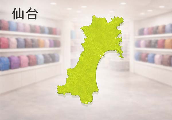 仙台のランドセル展示会イメージと仙台の地図